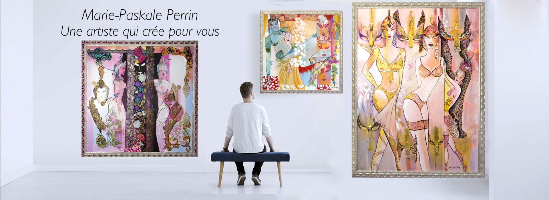 Intérieurs avec 3 tableaux